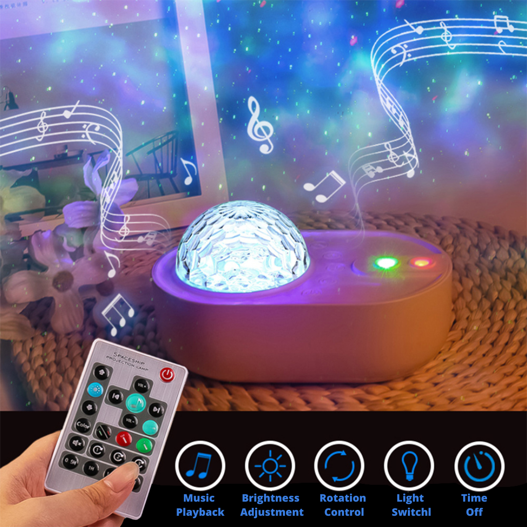 MelodySky - Veilleuse projecteur Galaxie en musique – Modern Glow